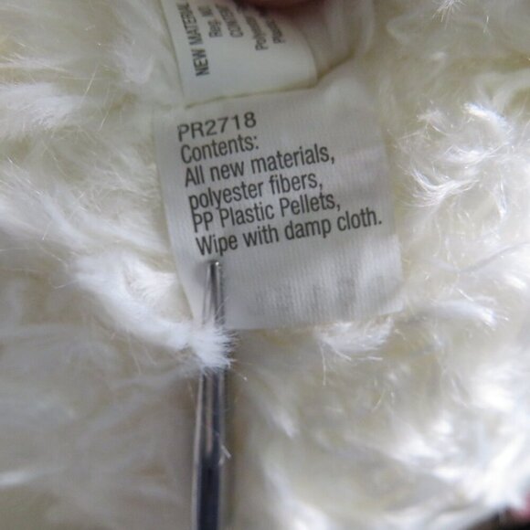 Hallmark white teddy bear with red gingham bow Sits By Self Weighted 13oz - Picture 9 of 11